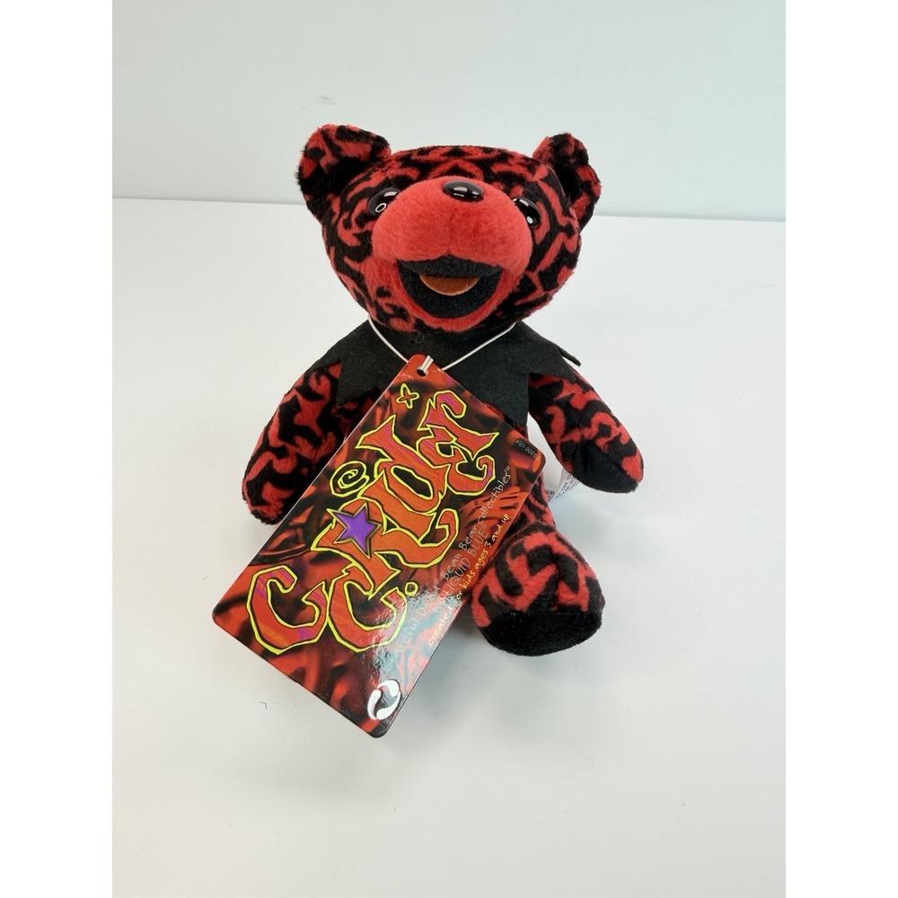 Liquid Blue Grateful Dead Bean Bear CC Rider 7" Black & Red Plush